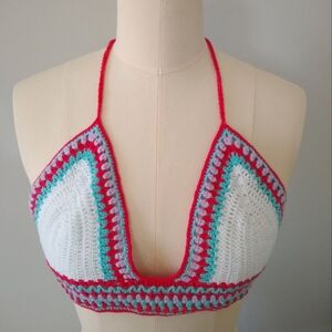 NWOT Crochet Halter / Crop Top Small Boho, Festival, Retro